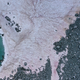 An aerial picture taken on July 3, 2020, above the Presena glacier near Pellizzano, shows pink-colored snow.